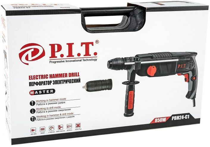 Перфоратор P.I.T. Мастер PBH24-C1 патрон:SDS-plus уд.:2.6Дж 850Вт (кейс в комплекте) — миниатюра 2
