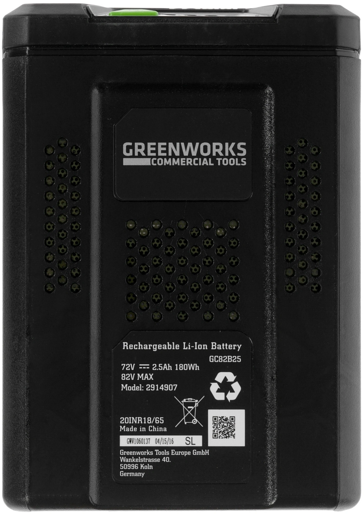 Батарея аккумуляторная Greenworks GC82B25 82В 2.5Ач Li-Ion (2914907) — миниатюра 9