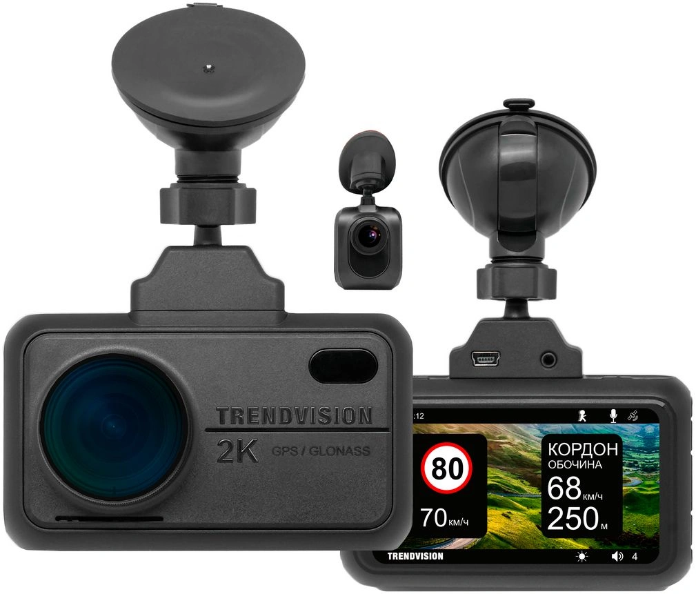 Видеорегистратор TrendVision TDR-721S EVO PRO черный 5Mpix 1296x2304 1296p 170гр. GPS NTK96675 — фото 1