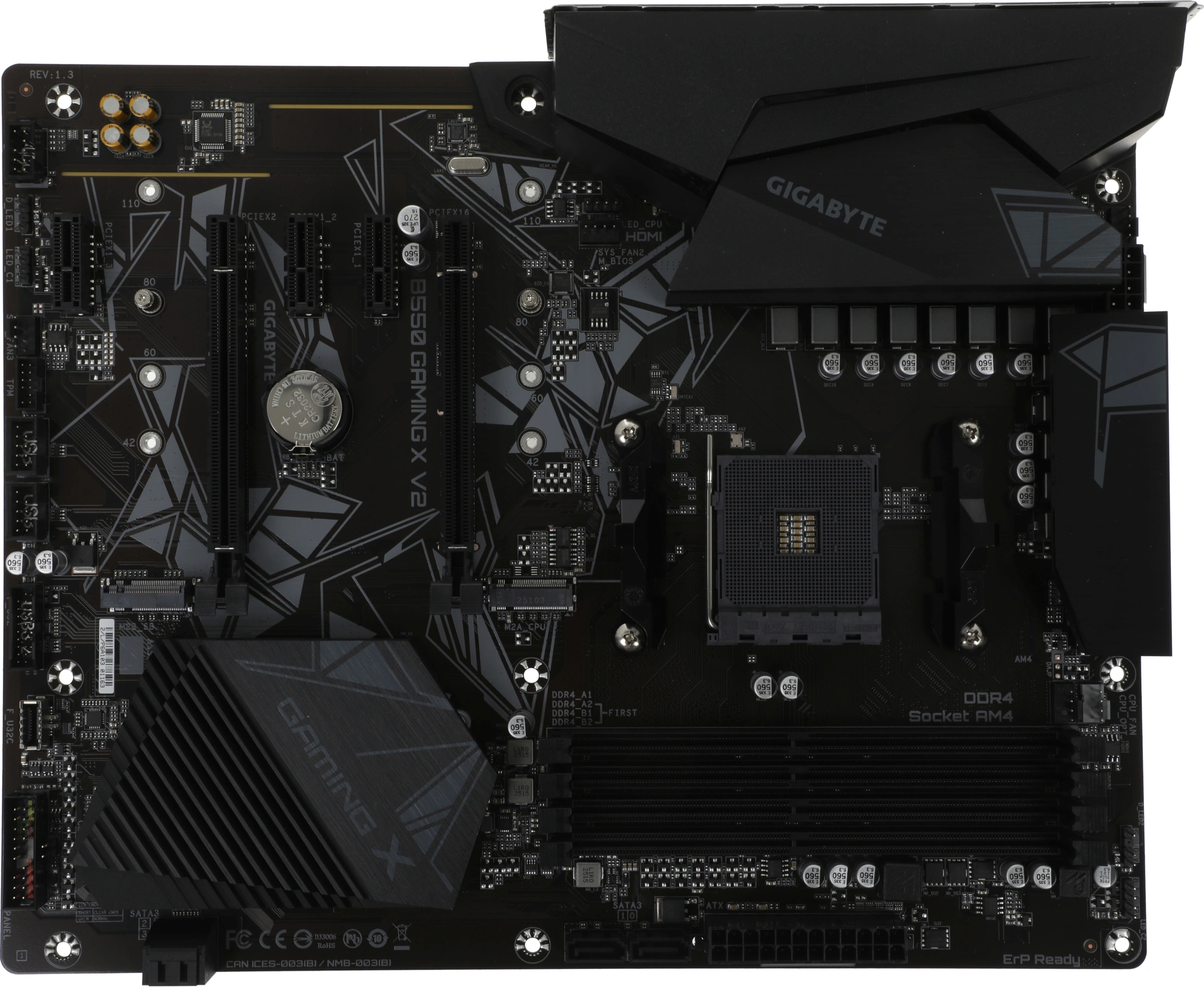 Материнская плата Gigabyte B550 GAMING X V2 Soc-AM4 AMD B550 4xDDR4 ATX AC`97 8ch(7.1) GbLAN RAID+DVI+HDMI — фото 1