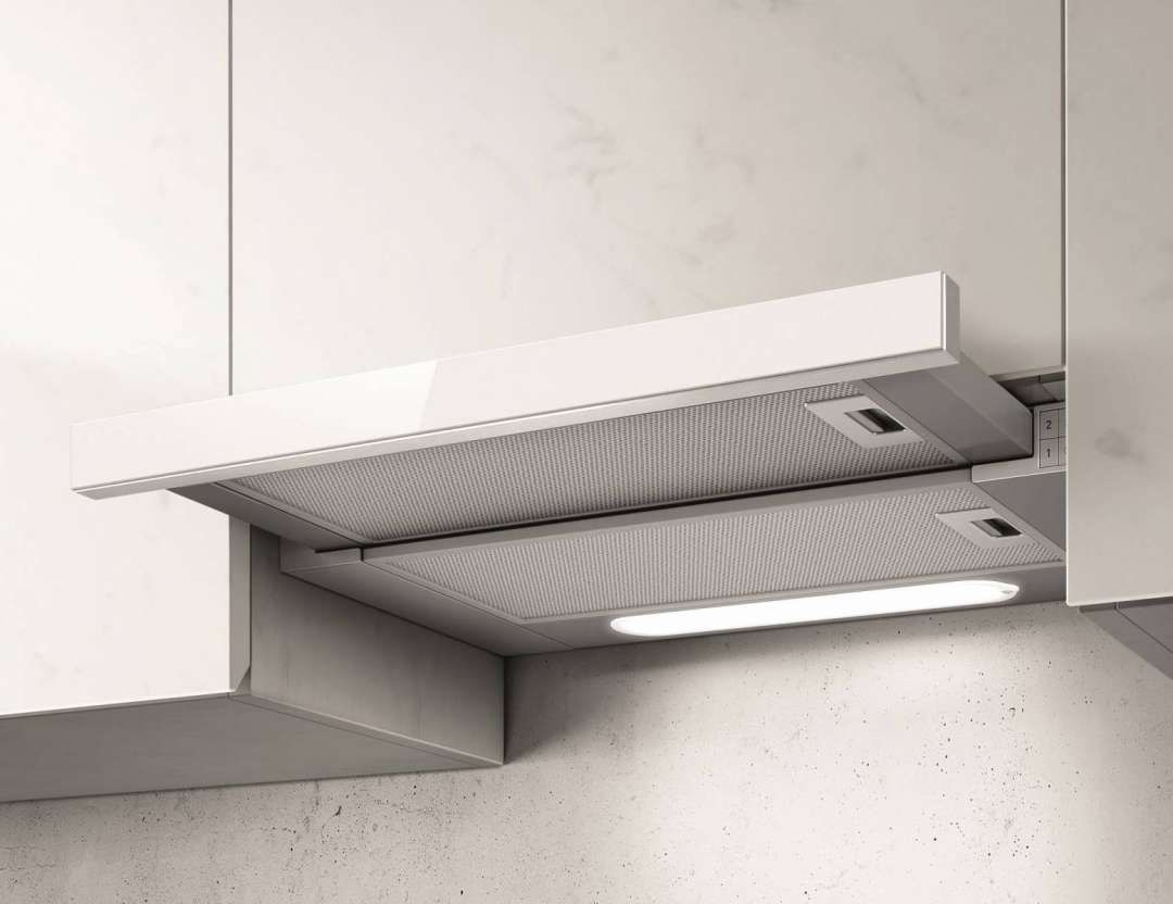 Вытяжка встраиваемая Elica Elite 14 Lux GRVTWH/A/60 серый/стекло белое управление: кнопочное (1 мотор) — фото 1