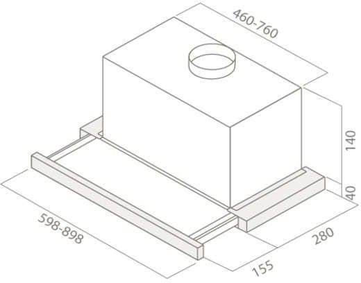 Вытяжка встраиваемая Elica Elite 14 Lux GRVTWH/A/60 серый/стекло белое управление: кнопочное (1 мотор) — миниатюра 3
