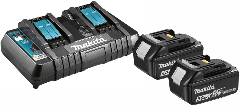 Батарея аккумуляторная Makita BL1850Bx2 LXT 18В 5Ач Li-Ion (З/У в компл.) (191L75-3) — миниатюра 3