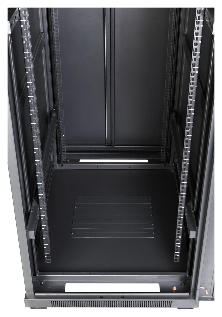 Шкаф коммутационный Lanmaster (TWT-CBB-18U-6X10-G1) напольный 18U 600x1000мм пер.дв.стекл 2 бок.пан. металл 800кг черный 62кг 988мм IP20 металл — миниатюра 8
