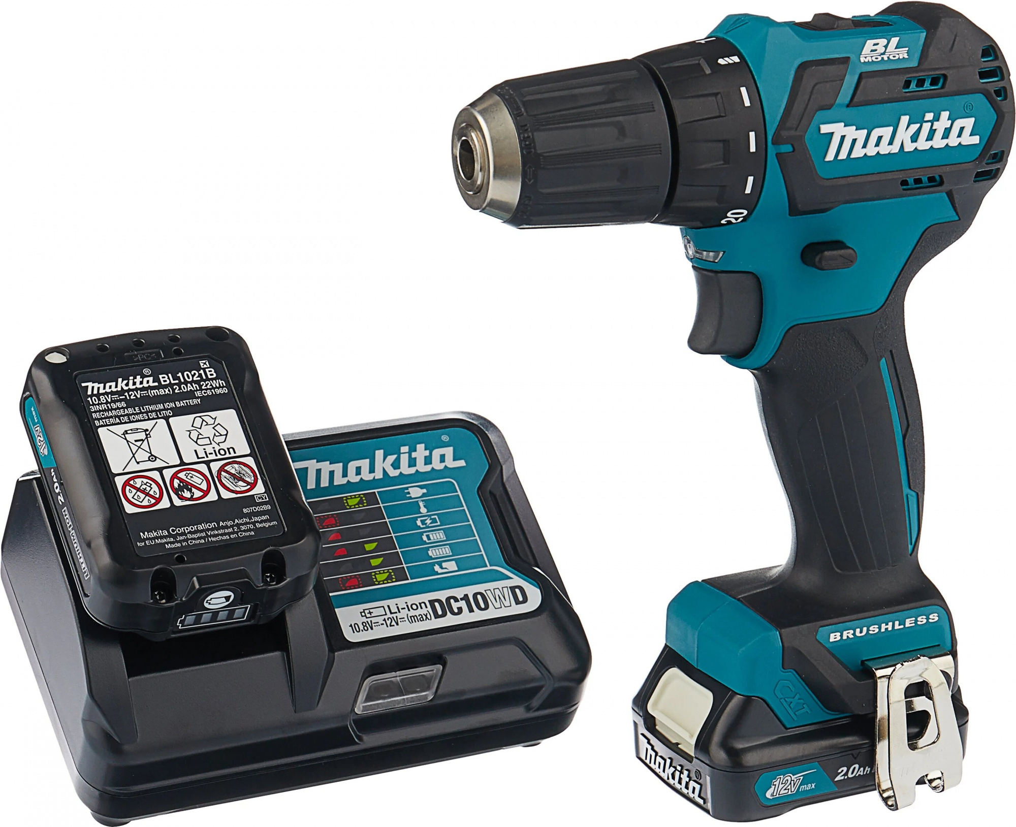 Дрель-шуруповерт Makita DF332DWAE аккум. патрон:быстрозажимной (кейс в комплекте) — миниатюра 6