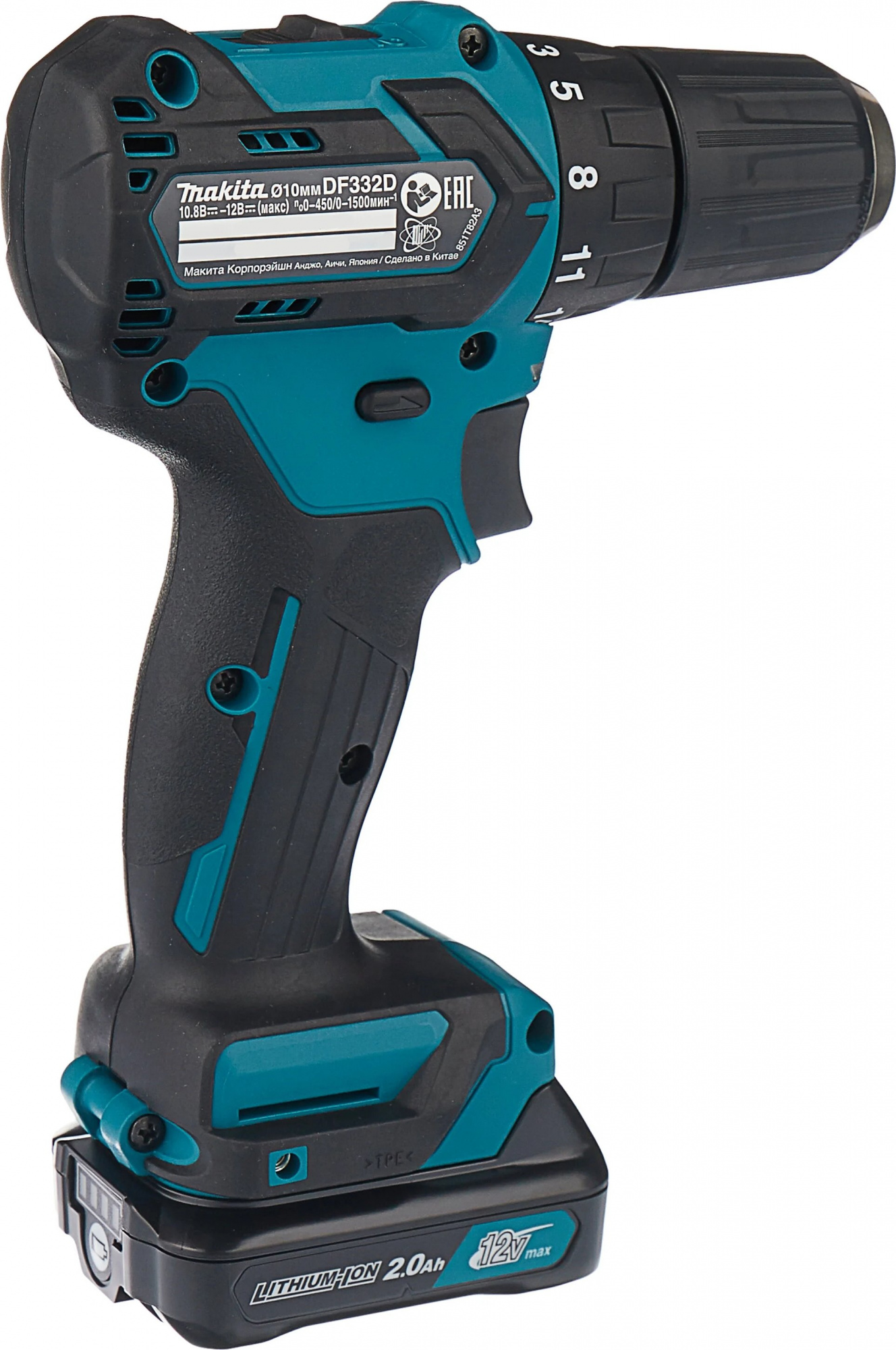 Дрель-шуруповерт Makita DF332DWAE аккум. патрон:быстрозажимной (кейс в комплекте) — миниатюра 3