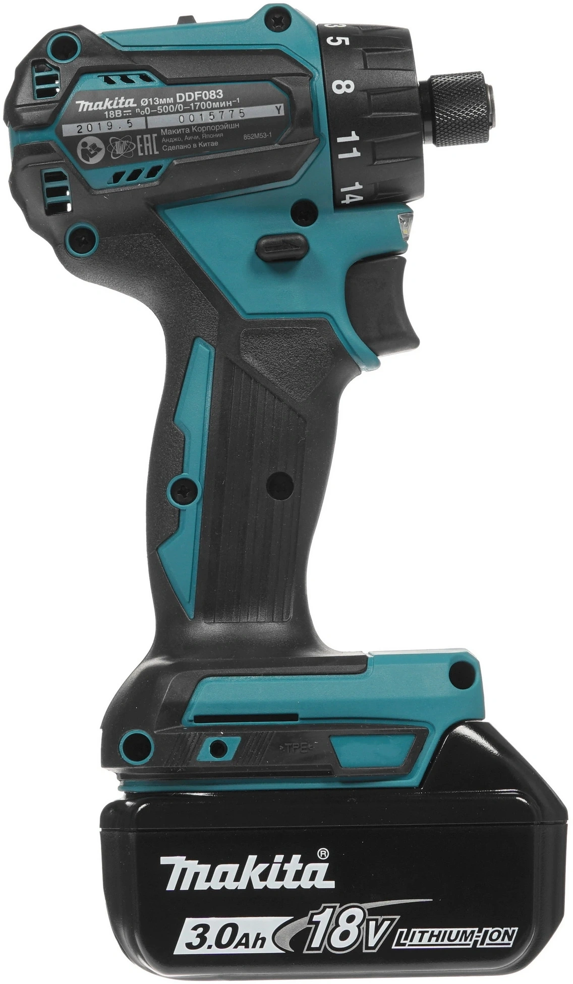 Дрель-шуруповерт Makita DDF083RFE аккум. патрон:шестигр.1/4" (кейс в комплекте) — миниатюра 5