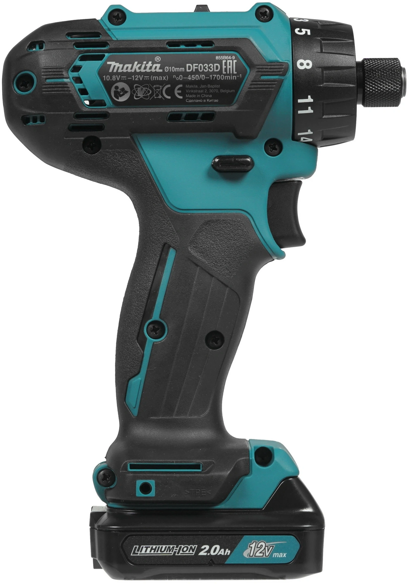 Дрель-шуруповерт Makita DF033DWAE аккум. патрон:шестигр.1/4" (кейс в комплекте) — миниатюра 4
