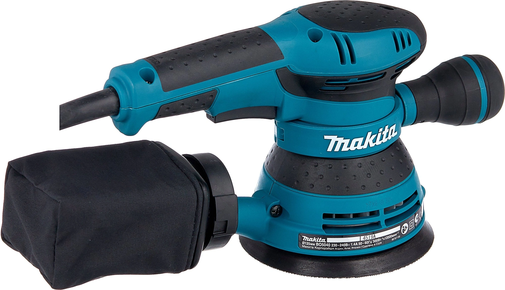 Эксцентриковая шлифмашина Makita BO5040 300Вт D125мм — миниатюра 2