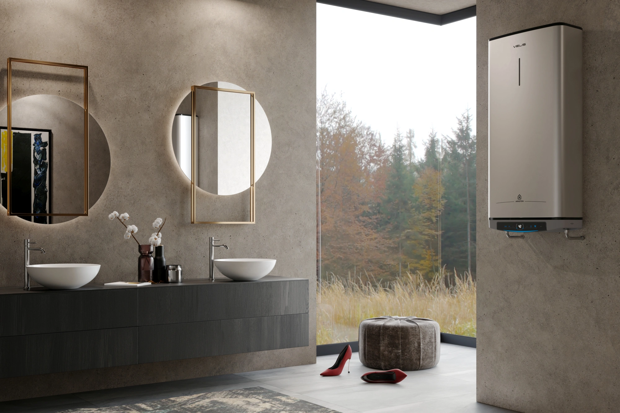 Водонагреватель Ariston Velis Lux Inox PW ABSE WIFI 80 2.5кВт 80л электрический настенный/серый — миниатюра 8