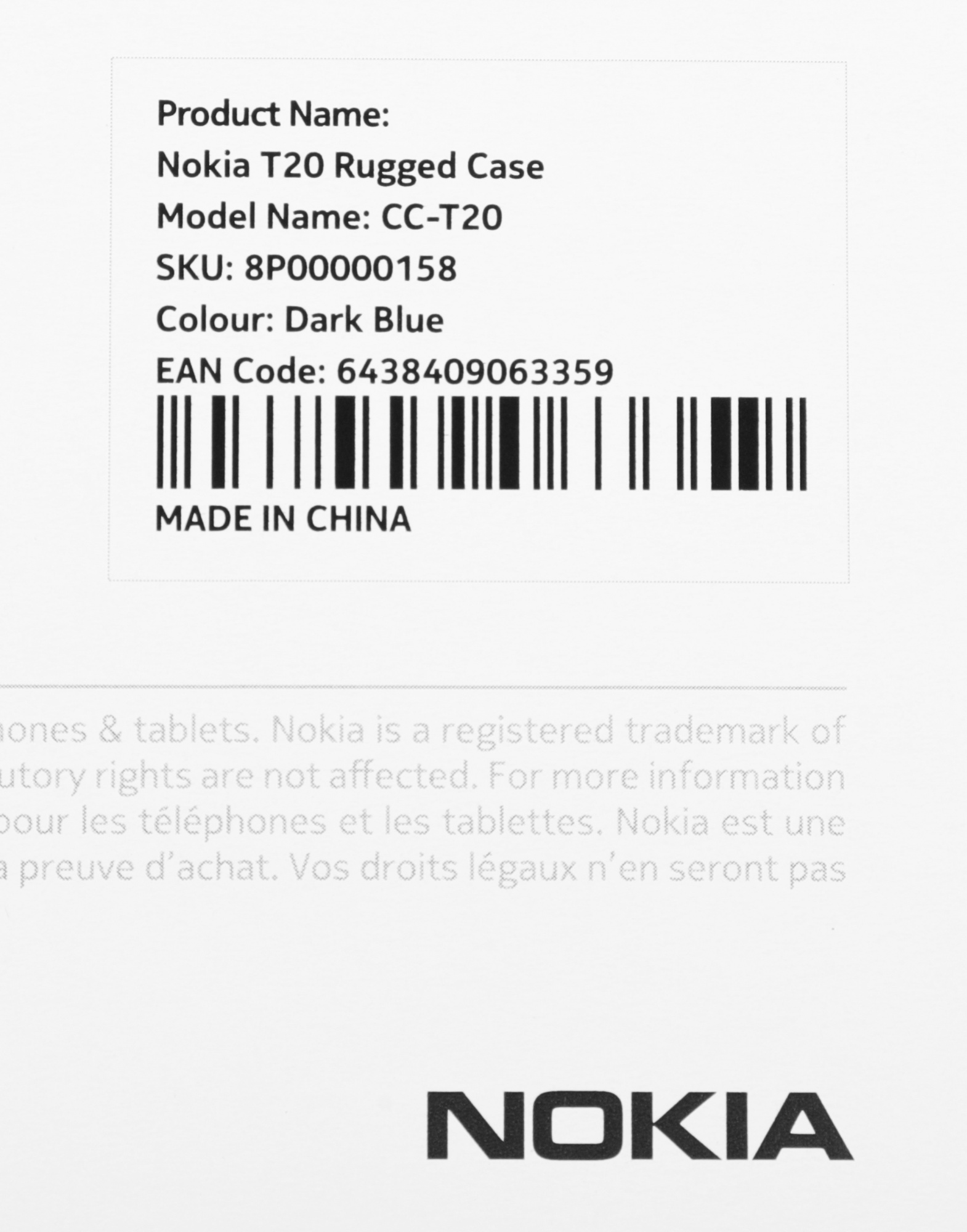 Чехол Nokia для Nokia T20 Rugged Case полиуретан синий (8P00000158) — миниатюра 4