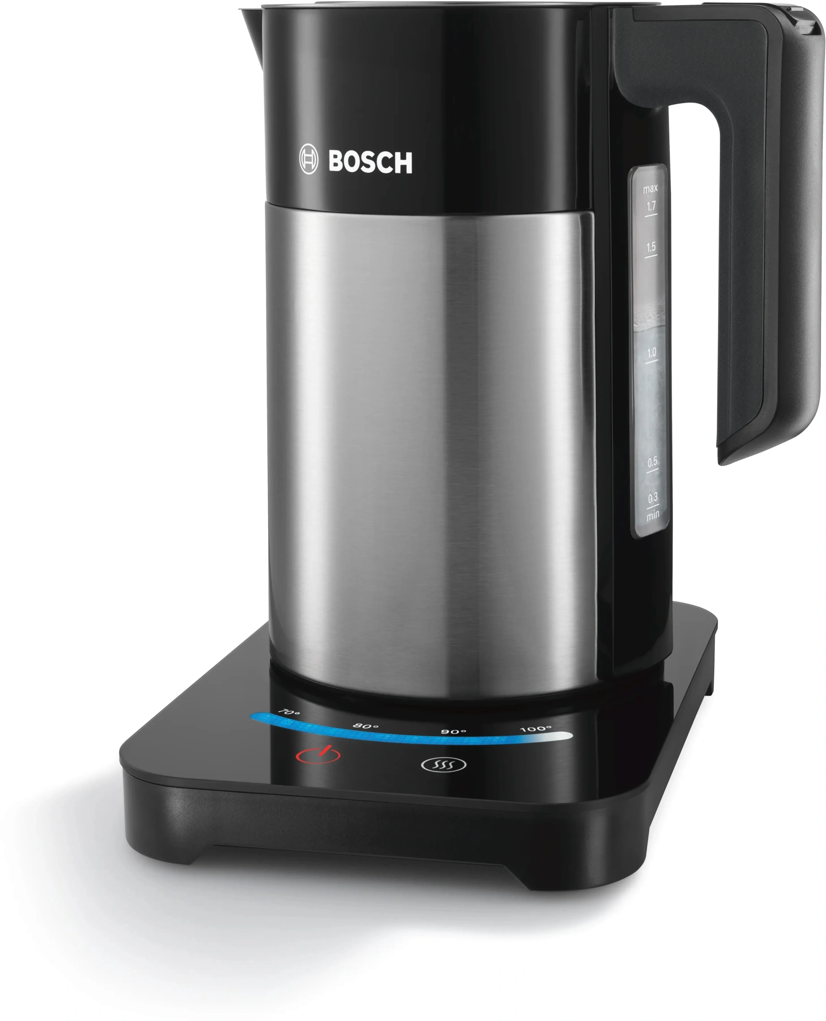 Чайник электрический Bosch TWK7203 1.7л. 2200Вт черный/серебристый корпус: металл/пластик — миниатюра 2