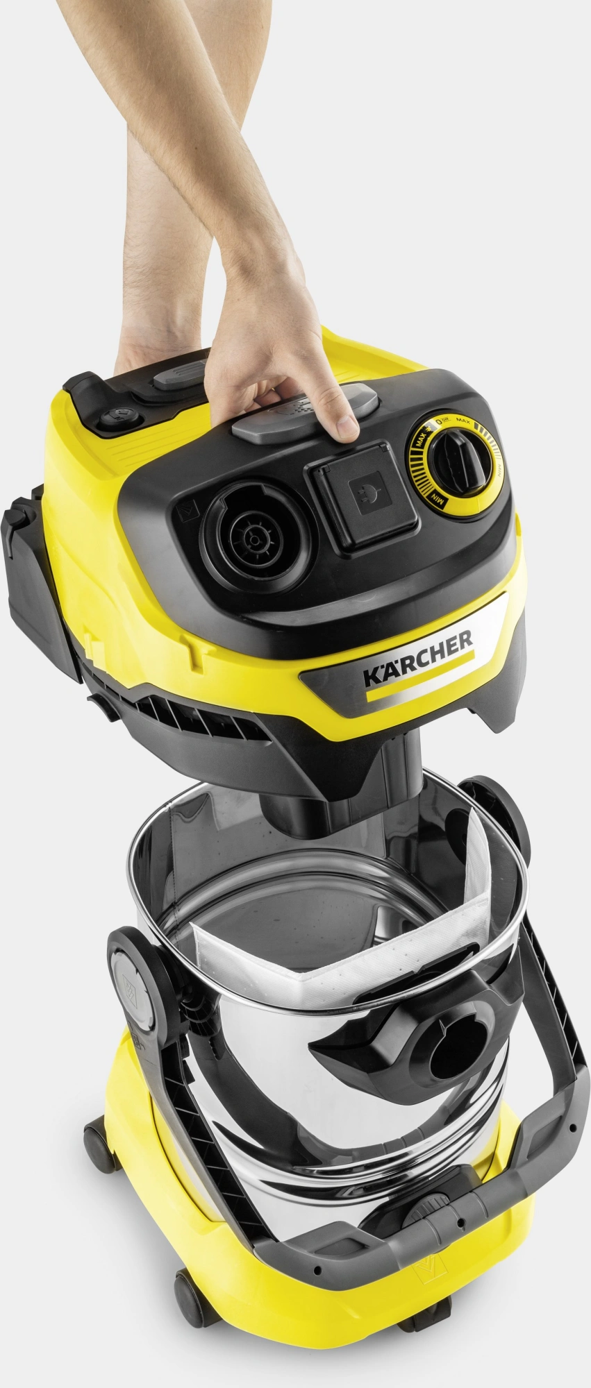 Строительный пылесос Karcher WD 6 P S V-30/6/22/T 1300Вт (уборка: сухая/влажная/выдув/сбор воды) желтый — миниатюра 21