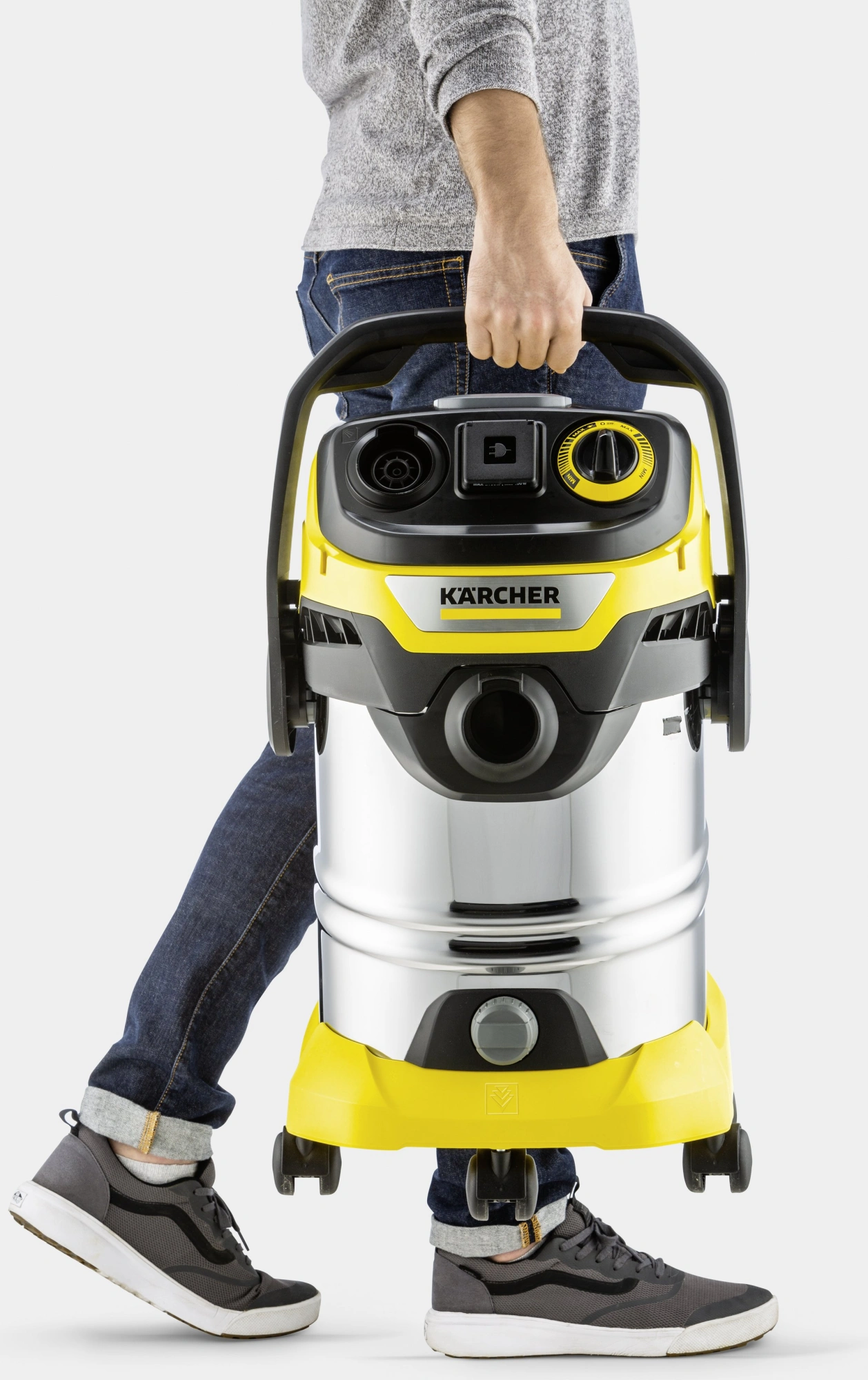Строительный пылесос Karcher WD 6 P S V-30/6/22/T 1300Вт (уборка: сухая/влажная/выдув/сбор воды) желтый — миниатюра 2