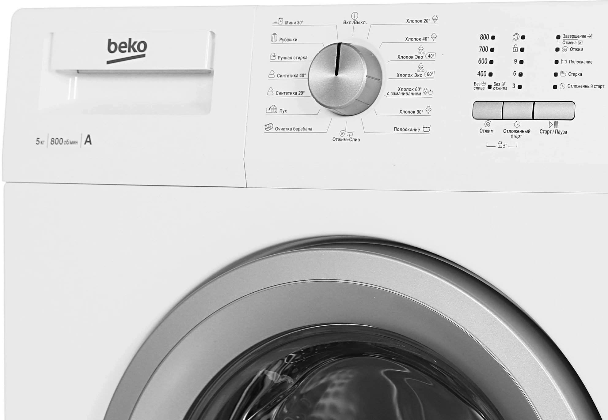 Стиральная машина Beko WRS54P1BSW класс: A загр.фронтальная макс.:5кг белый — миниатюра 4