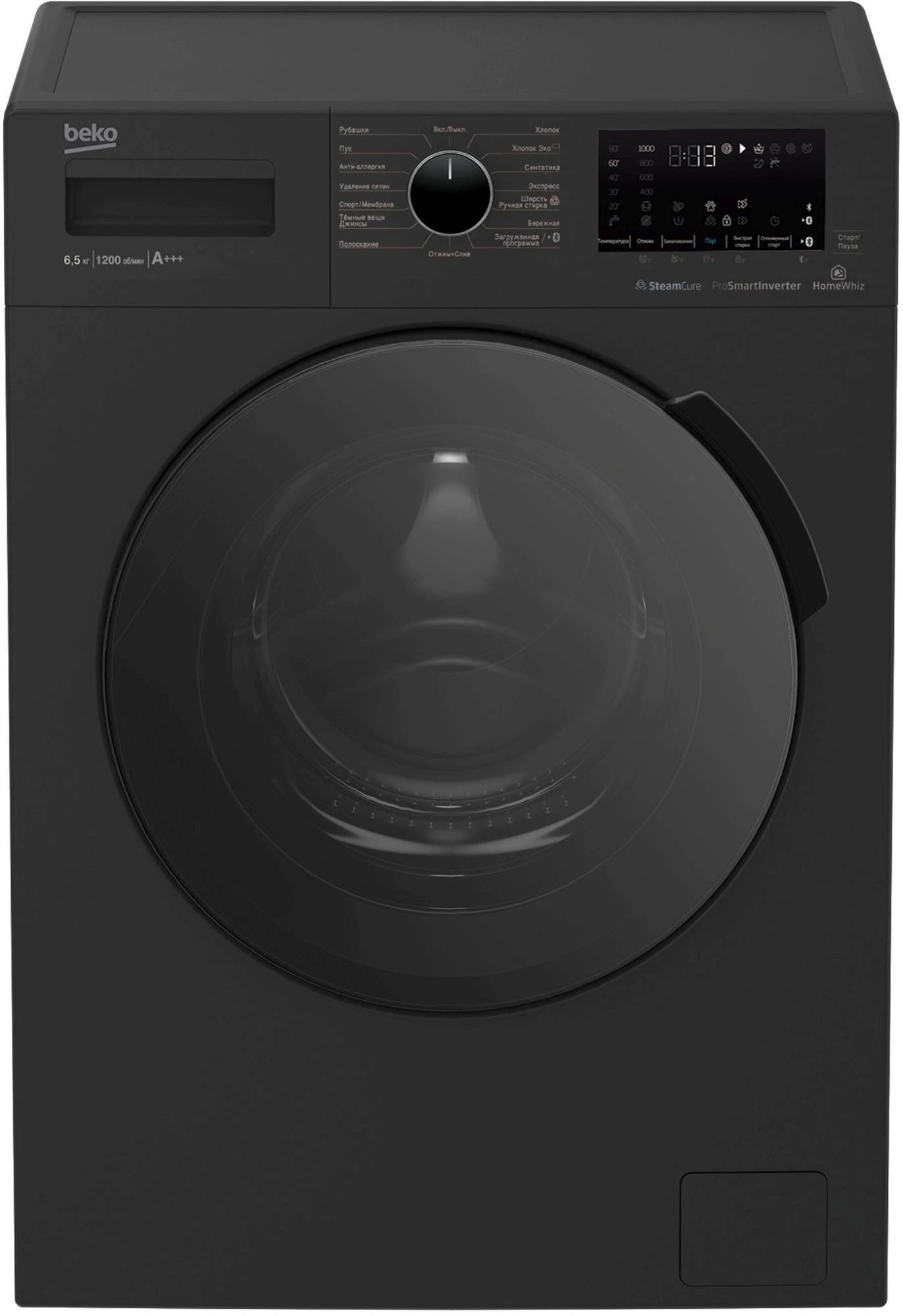 Стиральная машина Beko WSPE6H616A класс: A+++ загр.фронтальная макс.:6.5кг антрацит инвертор — миниатюра 3