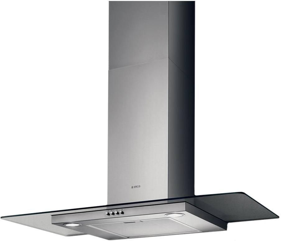 Вытяжка каминная Elica Flat Glass IX/A/90 нержавеющая сталь управление: кнопочное (1 мотор) — фото 1