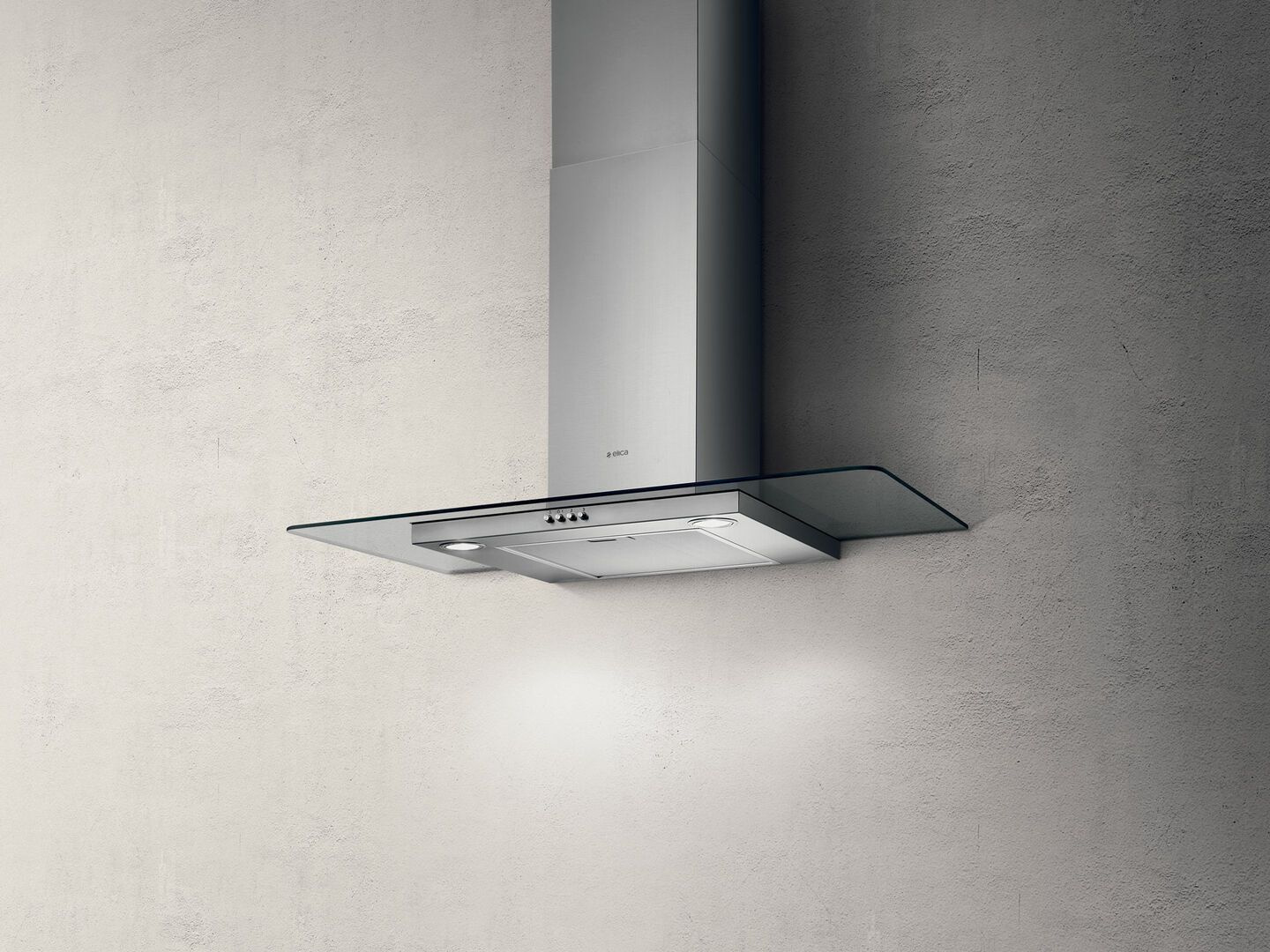 Вытяжка каминная Elica Flat Glass IX/A/90 нержавеющая сталь управление: кнопочное (1 мотор) — миниатюра 3
