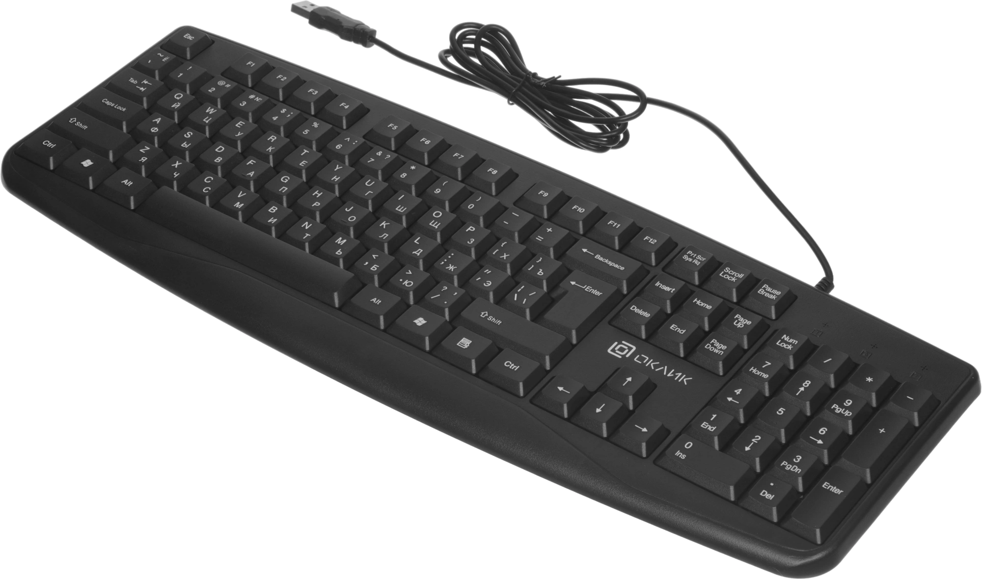 Клавиатура Оклик 105M черный USB (1678092) кабель 1.8м — миниатюра 15