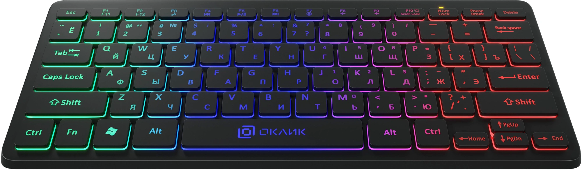 Клавиатура Оклик 300S черный USB slim LED (1696461) кабель 1.6м — миниатюра 4