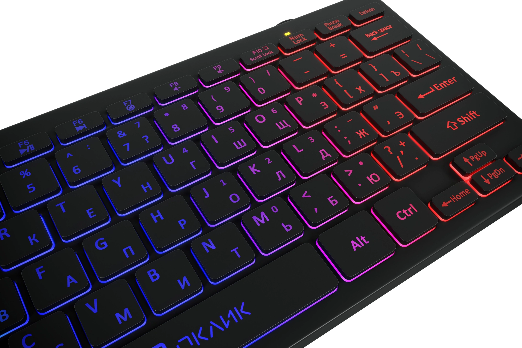 Клавиатура Оклик 300S черный USB slim LED (1696461) кабель 1.6м — миниатюра 7