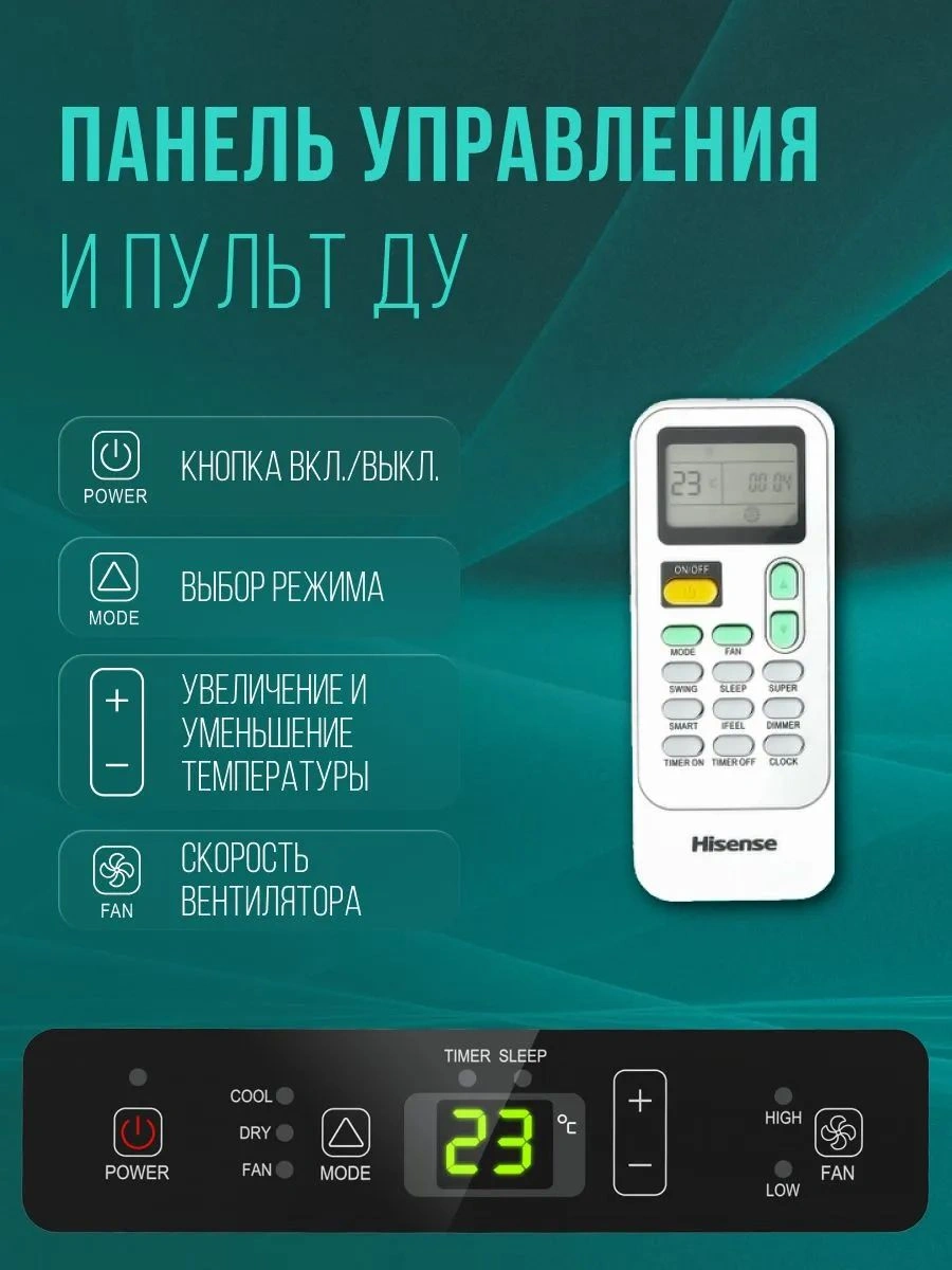 Кондиционер мобильный Hisense W-series AP-07CR4GKWS00 белый площ.14м2 — миниатюра 15