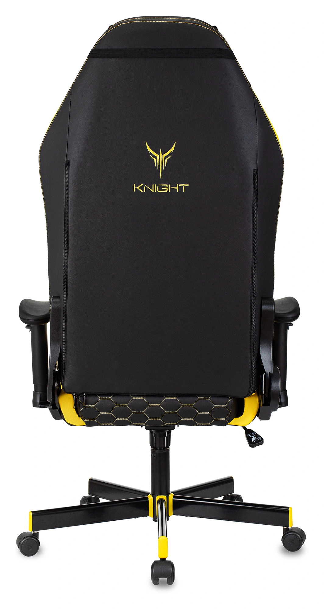 Кресло игровое Knight Neon черный/желтый соты экокожа с подголов. крестов. металл — миниатюра 6