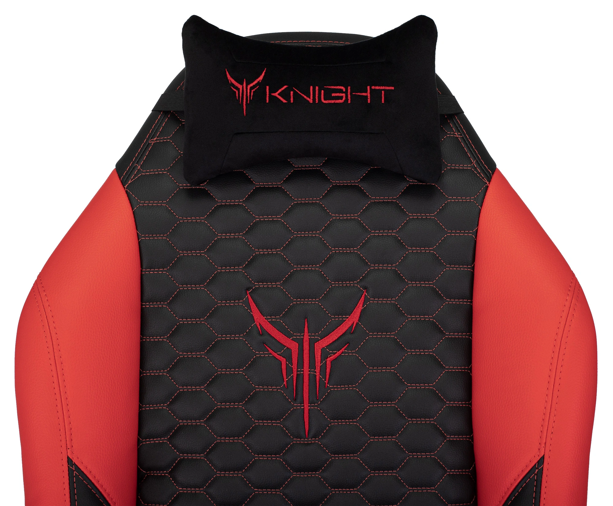 Кресло игровое Knight Neon черный/красный соты экокожа с подголов. крестов. металл — миниатюра 11
