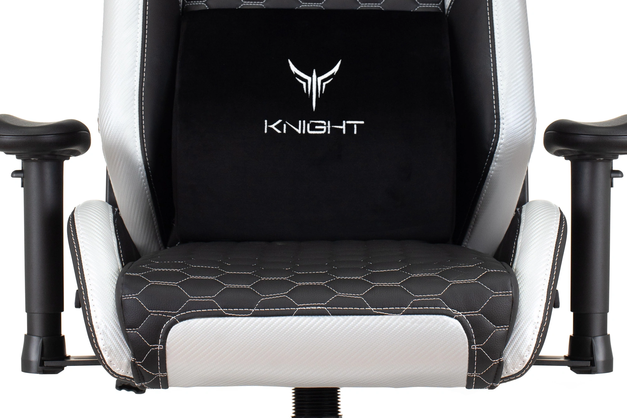 Кресло игровое Knight Neon черный/серебряный соты экокожа с подголов. крестов. металл — миниатюра 10