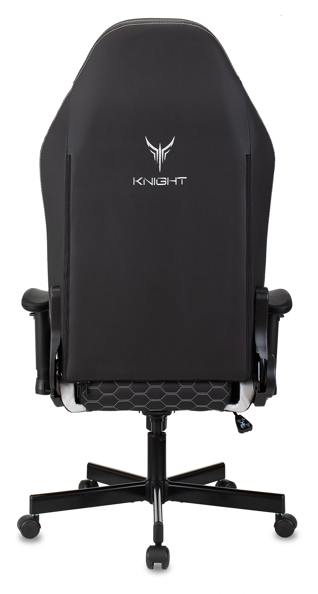 Кресло игровое Knight Neon черный/серебряный соты экокожа с подголов. крестов. металл — миниатюра 22