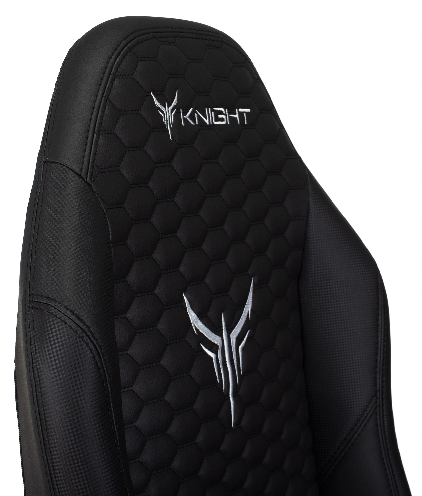 Кресло игровое Knight Neon черный соты экокожа с подголов. крестов. металл — миниатюра 15