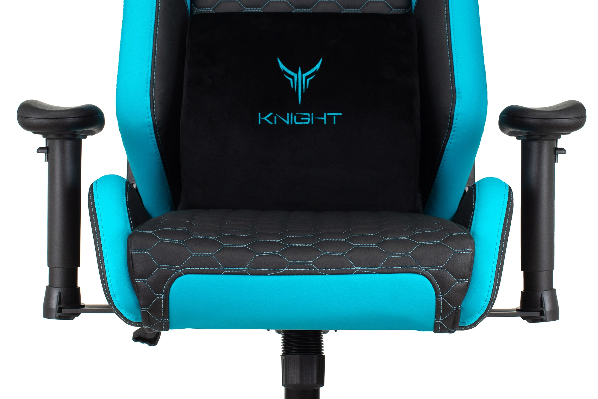 Кресло игровое Knight Neon черный/голубой соты экокожа с подголов. крестов. металл — миниатюра 10