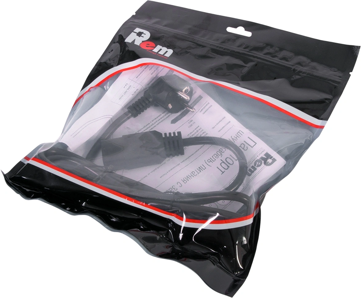 Шнур питания Rem R-16-CORD-C19-S-1.8 C19-Schuko проводник.:3x1.5мм2 1.8м 250В 16А (упак.:1шт) черный — миниатюра 2