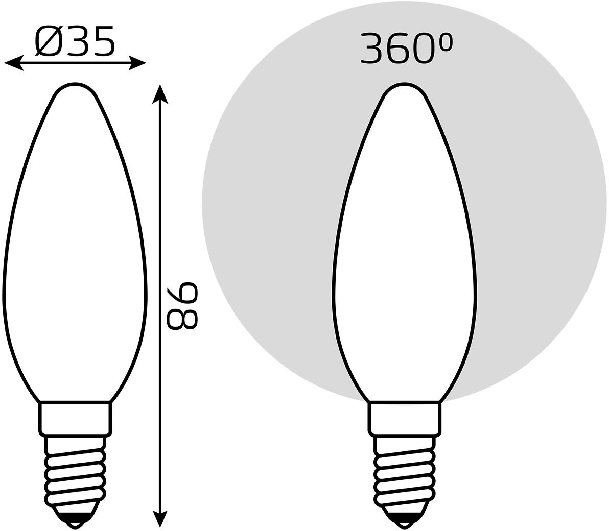 Лампа светодиодная Gauss Filament 103201209 9Вт цок.:E14 свеча 220B св.свеч.бел.нейт. (упак.:10шт) — миниатюра 6