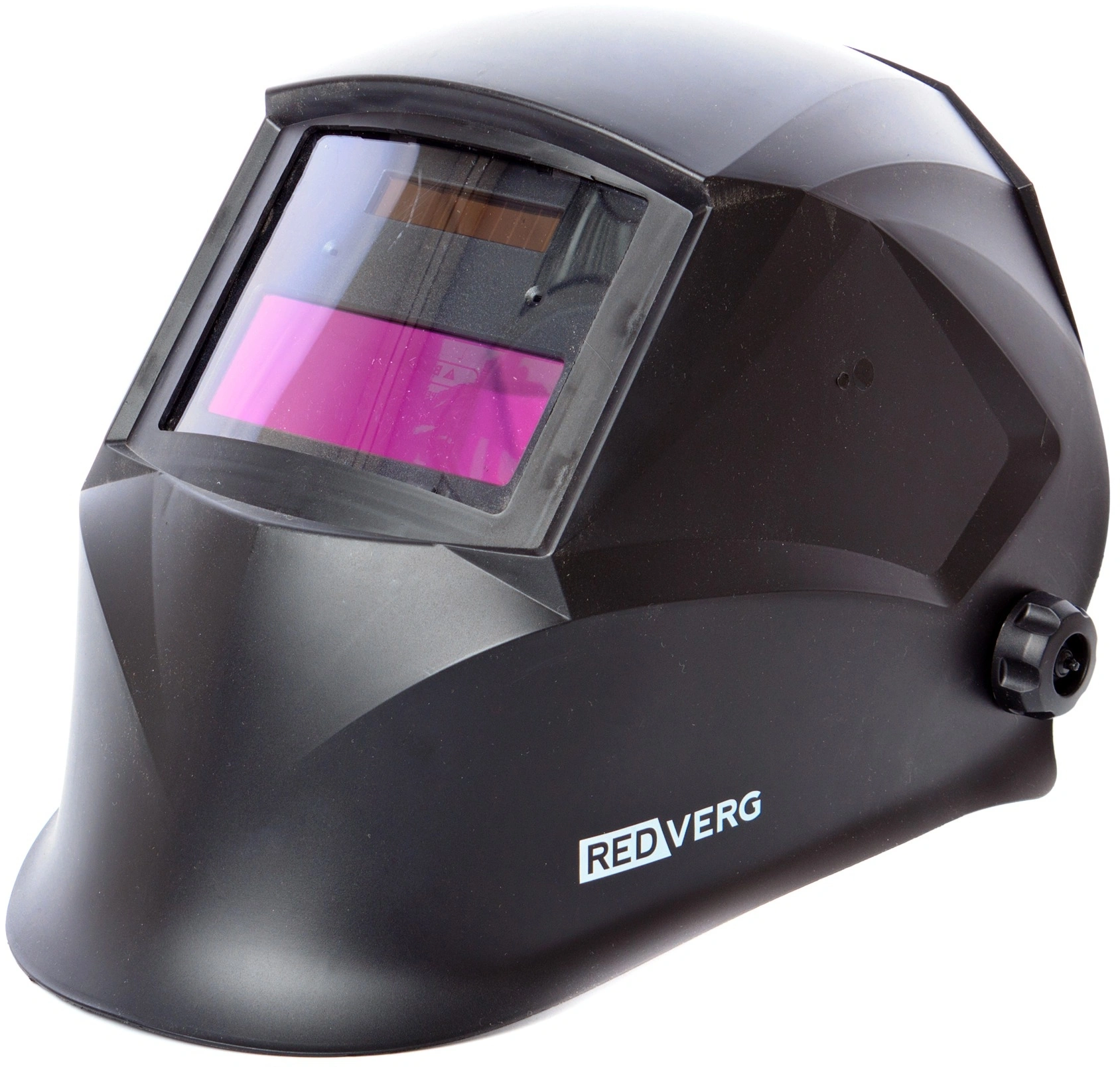 Маска сварщика RedVerg RD-WM 305 филь.:хамел. кл.:1/1/1/2 см.экр.90x35мм черный (RD-WM 305/АСФ100) — фото 1