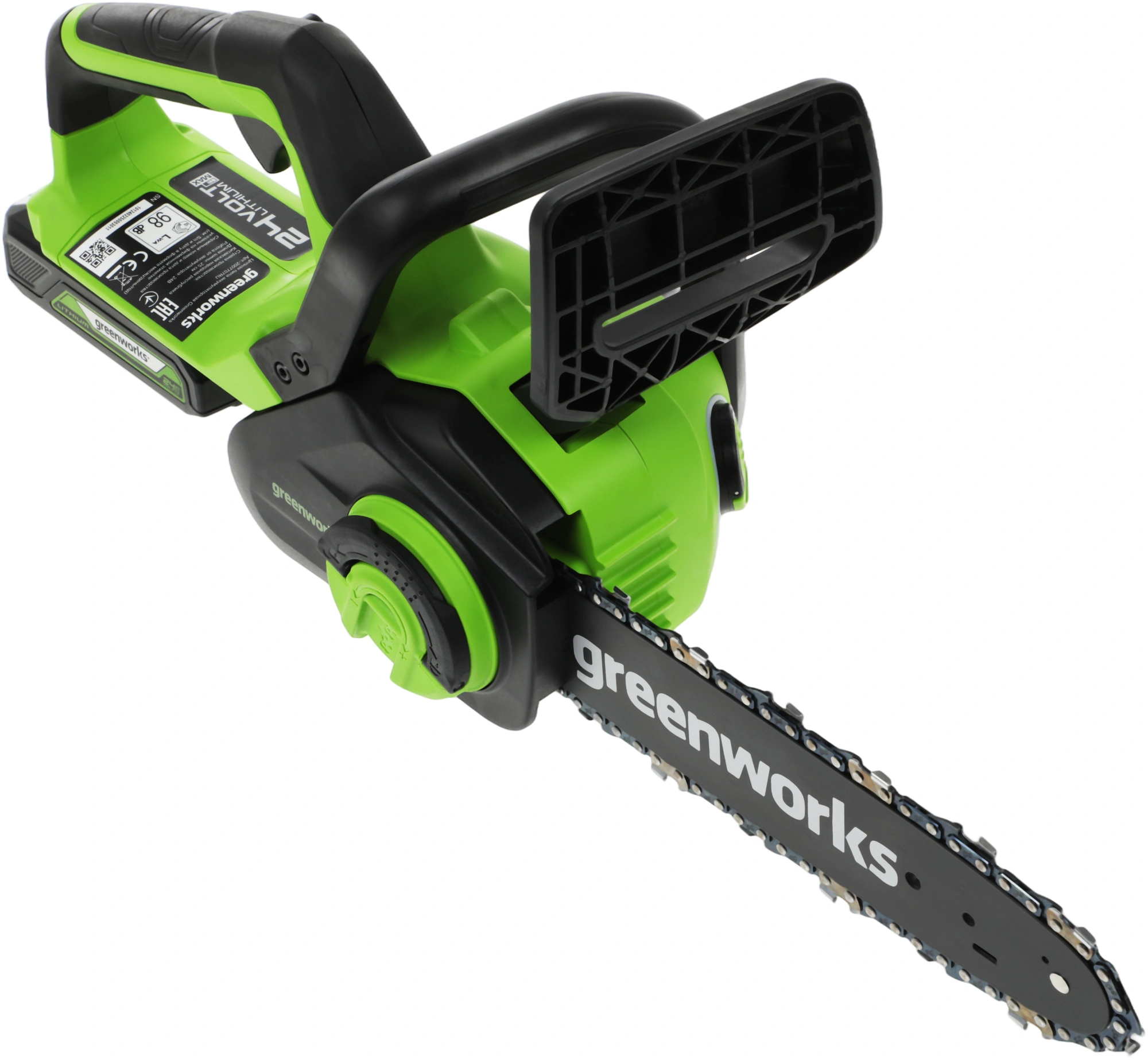Цепная пила Greenworks G24CS25K2 аккум. дл.шины:10" (25cm) 1аккум. 2Ач ЗУ (2007707UA) — миниатюра 2