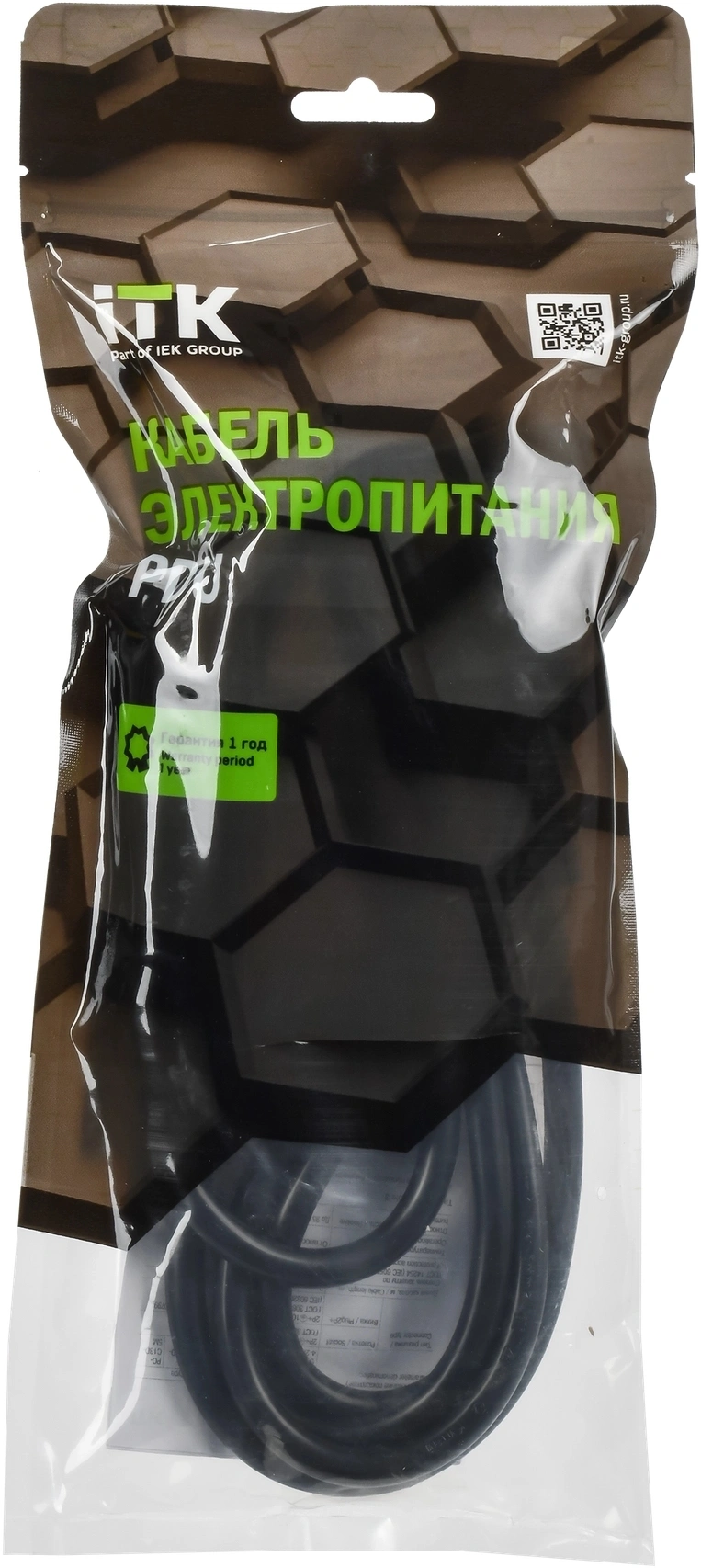 Шнур питания ITK PC-C19C20-2M C19-C20 проводник.:3x1.5мм2 2м 230В 10А черный — миниатюра 2