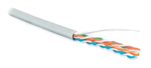 Кабель информационный Hyperline UUTP4-C5E-S24-IN-LSZH-GY-305 кат.5E UTP 4 пары 24AWG LSZH внутренний 305м серый — фото 1