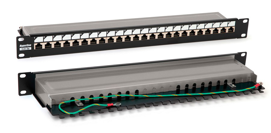 Патч-панель Hyperline PP3-19-24-8P8C-C6-SH-110D 19" 1U 24xRJ45 кат.6 FTP — миниатюра 2