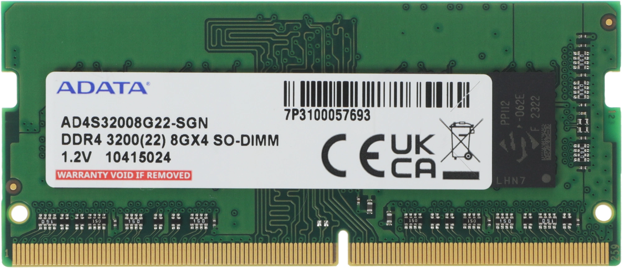 Память DDR4 8Gb 3200MHz A-Data AD4S32008G22-SGN RTL PC4-25600 CL22 SO-DIMM 260-pin 1.2В single rank Ret — фото 1