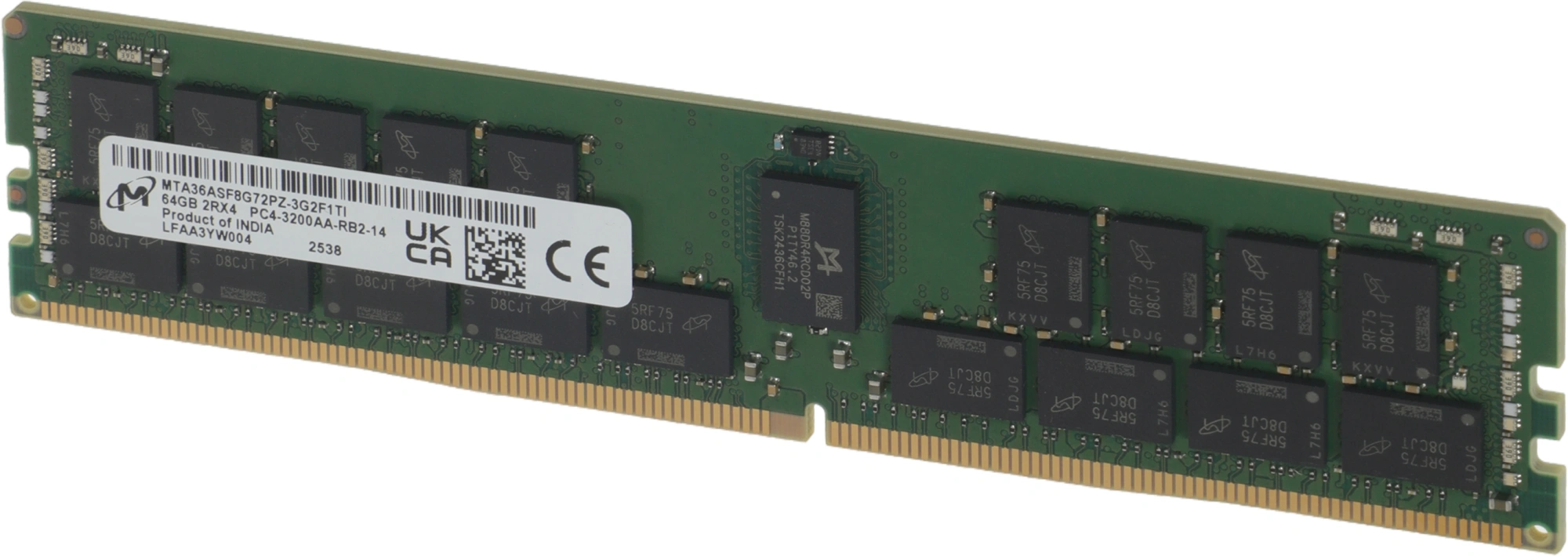 Память DDR4 Crucial MTA36ASF8G72PZ-3G2F1 64Gb RDIMM ECC Reg Non Pull PC4-25600 CL22 3200MHz — миниатюра 2