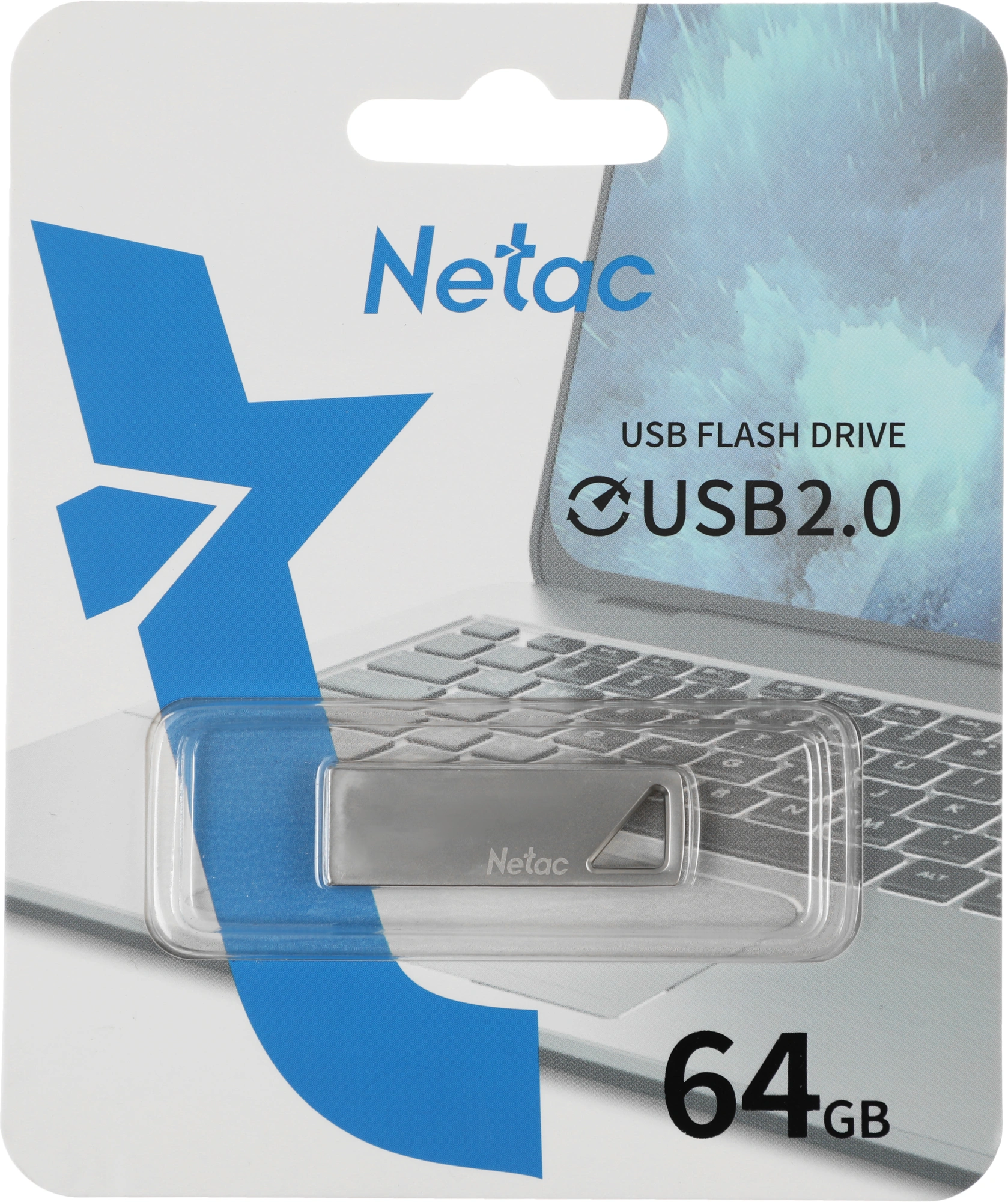 Флеш Диск Netac 64Gb U326 NT03U326N-064G-20PN USB2.0 серебристый — миниатюра 2