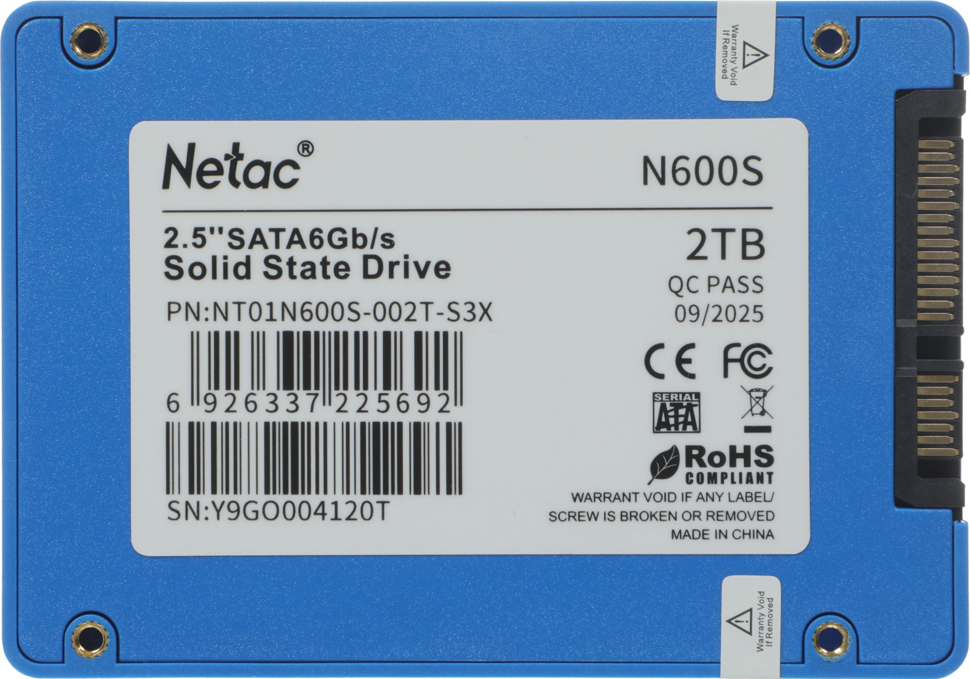 Накопитель SSD Netac SATA-III 2TB NT01N600S-002T-S3X N600S 2.5" — миниатюра 4