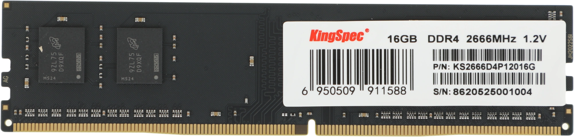 Память DDR4 16GB 2666MHz Kingspec KS2666D4P12016G RTL PC4-21300 CL18 DIMM UDIMM 288-pin 1.2В single rank Ret — миниатюра 4