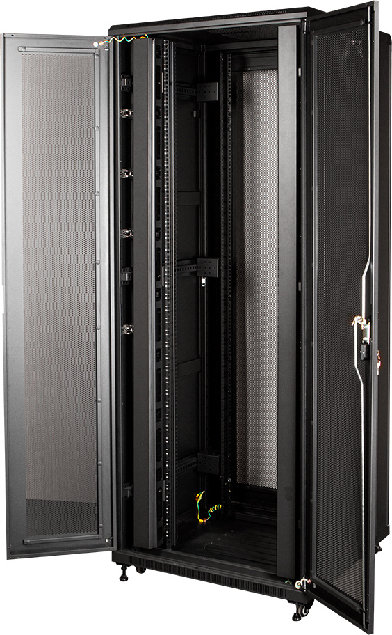 Шкаф серверный Lanmaster Business (TWT-CBB-47U-8X12-P1) напольный 47U 800x1200мм пер.дв.перфор. задн.дв.перфор.2-хст. 2 бок.пан. 800кг черный 1126мм 142.2кг 2277мм IP20 сталь — миниатюра 4