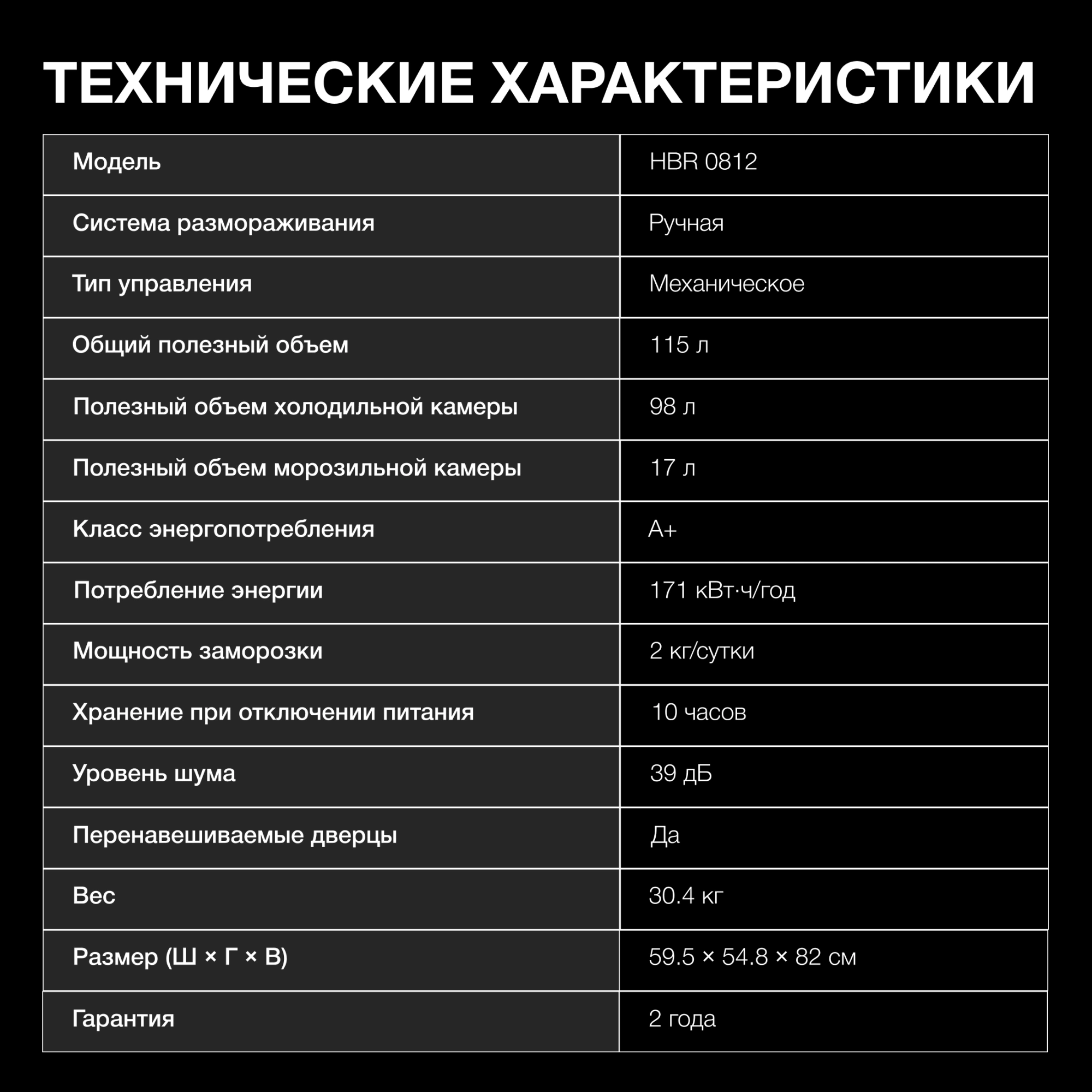 Холодильник Hyundai HBR 0812 1-нокамерн. белый — миниатюра 19