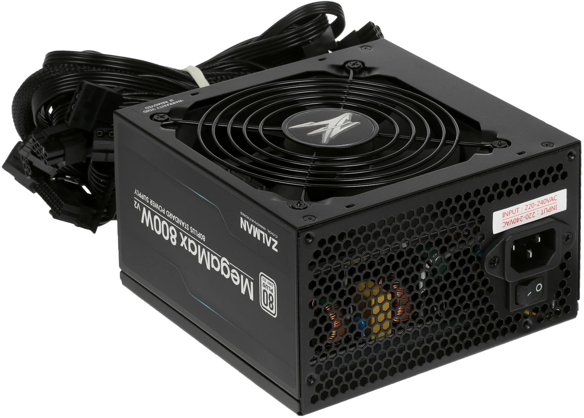 Блок питания Zalman ATX 800W ZM800-TXII V2 80+ (20+4pin) APFC 120mm fan 8xSATA RTL — миниатюра 5