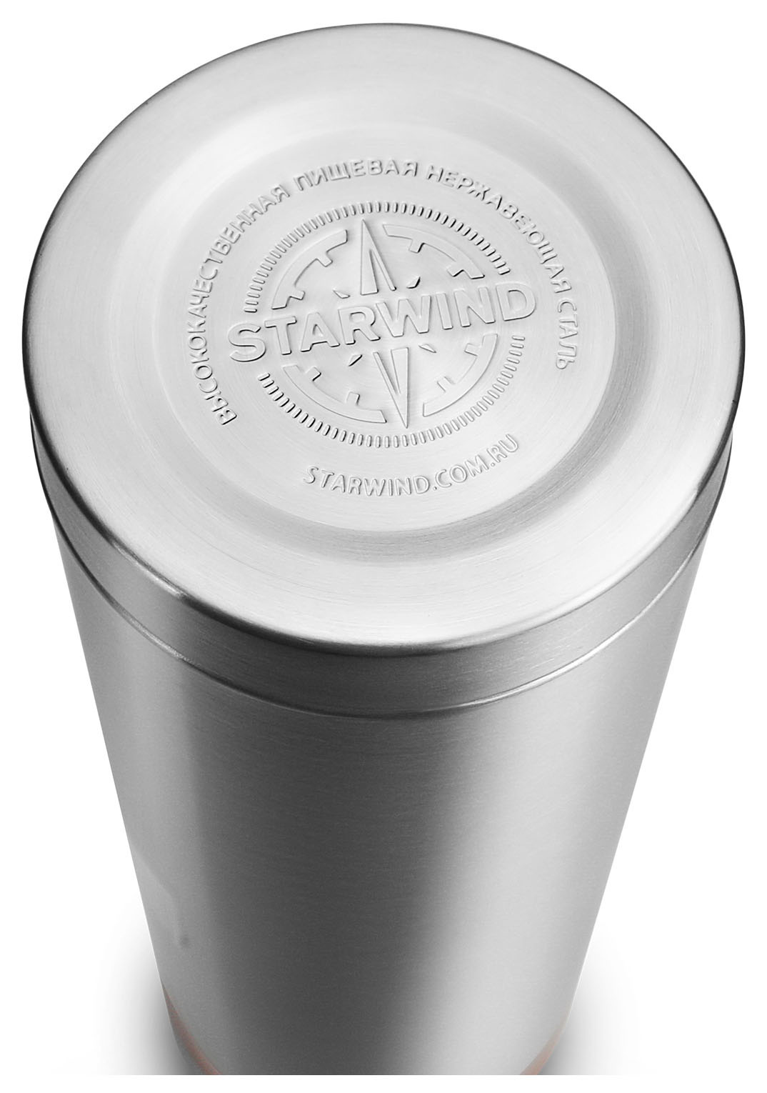 Термос Starwind 10-1000 1л. серебристый/красный картонная коробка — миниатюра 7