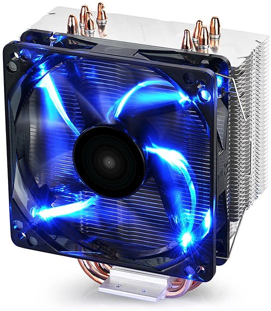 Устройство охлаждения(кулер) Deepcool Gammaxx 400 Blue Basic одноцветная Soc-AM5/AM4/1200/1700/1851 черный 4-pin 18-30dB Al+Cu 130W 640gr Ret (DP-MCH4-GMX400P-BL) — фото 1