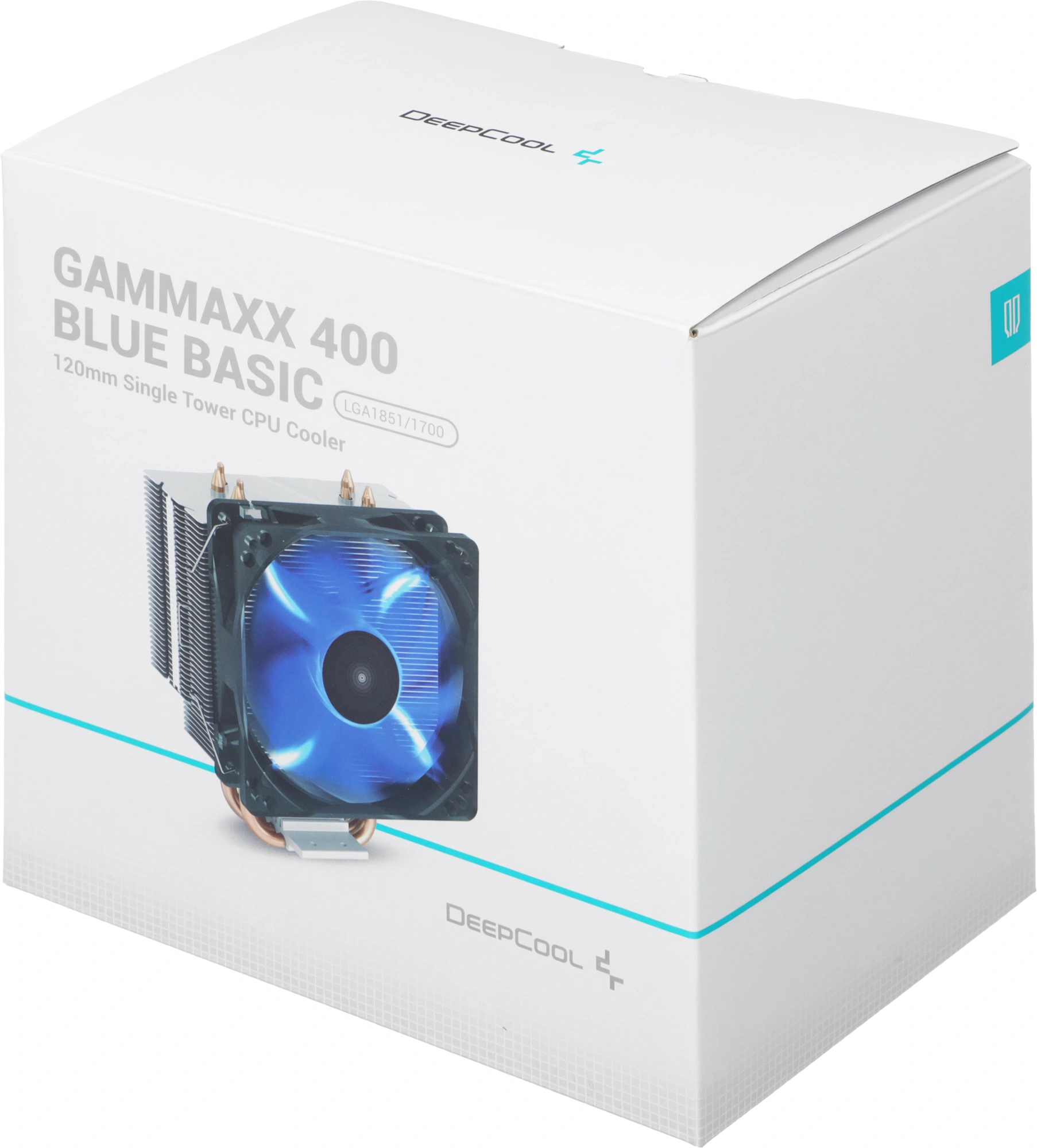 Устройство охлаждения(кулер) Deepcool Gammaxx 400 Blue Basic одноцветная Soc-AM5/AM4/1200/1700/1851 черный 4-pin 18-30dB Al+Cu 130W 640gr Ret (DP-MCH4-GMX400P-BL) — миниатюра 2